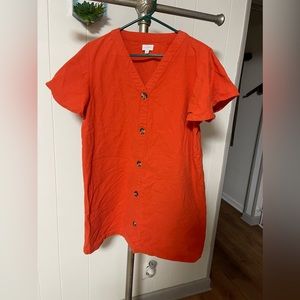Mudpie Orange Buttoned Dress